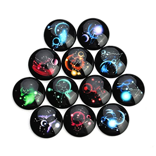 Angoily 20 Stück Sticker Muster Kuppeln Cabochons Schmuckherstellung Zubehör Gemischte Farben Diy Schmuckzubehör für Kreative Bastelprojekte von Angoily