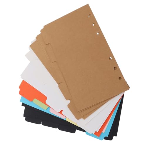 Angoily 20 Stück Teiliges Farbige Index Registerkarten aus Kraftpapier und Karton Wiederverwendbare Portable Ordner Teiler für Notizbücher und Ringbücher Praktische Organisationshilfe für von Angoily