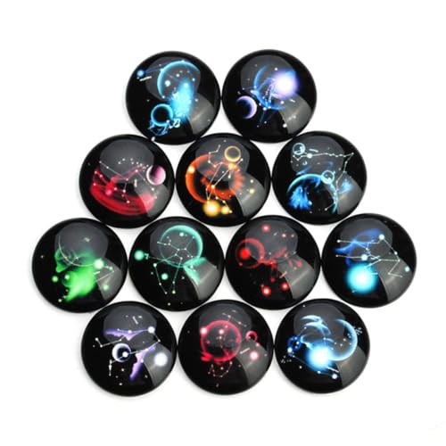 Angoily 20 Stück Teiliges Glas Cabochon mit Sternenhimmel muster Bunte DIY Schmuck Zubehör für Ohrringe Manschettenknöpfe Dekoration Halbrund Flacher Rücken Vielseitig Einsetzbar Angoily 20 Stück Teiliges Glas Cabochon mit Sternenhimmel muster Bunte DIY Schmuck Zubehör für Ohrringe Manschettenknöpfe Dekoration Halbrund Flacher Rücken Vielseitig Einsetzbar von Angoily
