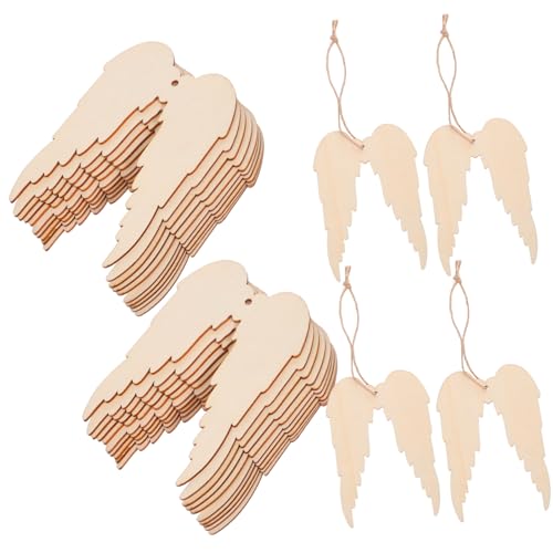 Angoily 20 Stück Teiliges Holz Engelsflügel zum Bemalen Unlackierte Vorgebohrte Anhänger in Engelsflügelform für DIY Bastelprojekte Weihnachts Hochzeitsdeko zum Aufhängen und Gestalten Angoily 20 Stück Teiliges Holz Engelsflügel zum Bemalen Unlackierte Vorgebohrte Anhänger in Engelsflügelform für DIY Bastelprojekte Weihnachts Hochzeitsdeko zum Aufhängen und Gestalten von Angoily