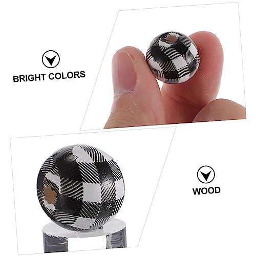 Angoily 20 Stück Teiliges Kariert Bedruckte Holzperlen Natürliche Holzperlen Spacer für DIY Schmuckherstellung für Armbänder Halsketten und Festliche Weihnachtsdekoration von Angoily