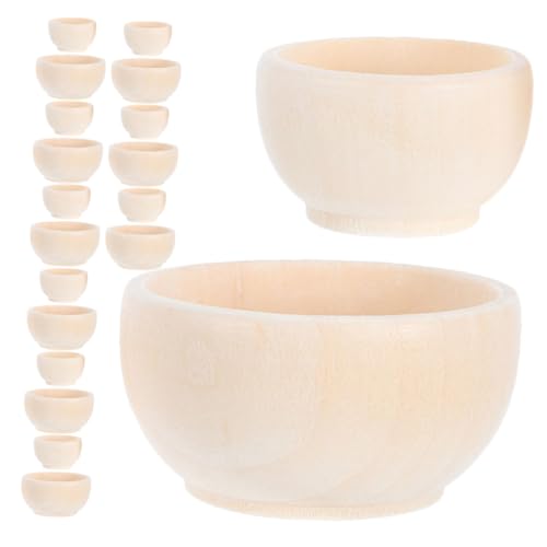 Angoily 20 Stück Teiliges Kleine Unbehandelte Holzschalen aus Naturholz Miniatur DIY Bastelschalen für Kunstprojekte Dekorative Multifunktionale Holzschüsseln für Innenbereich und Angoily 20 Stück Teiliges Kleine Unbehandelte Holzschalen aus Naturholz Miniatur DIY Bastelschalen für Kunstprojekte Dekorative Multifunktionale Holzschüsseln für Innenbereich und von Angoily