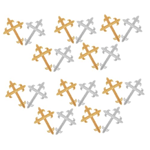 Angoily 20 Stück Teiliges Kreuz-aufnäher zum Aufbügeln Bestickt mit Goldenen und Silbernen Details Vielseitig für Baumwolle Leinen Denim Langlebig und Waschbeständig für DIY Kleidung Angoily 20 Stück Teiliges Kreuz-aufnäher zum Aufbügeln Bestickt mit Goldenen und Silbernen Details Vielseitig für Baumwolle Leinen Denim Langlebig und Waschbeständig für DIY Kleidung von Angoily