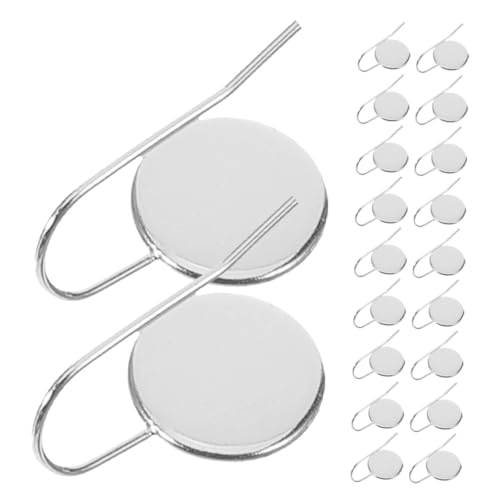 Angoily 20 Stück Teiliges Ohrring mit Lünette und Geschweißten Ohrhaken Langlebige DIY Schmuckherstellung Stabile Ohrhaken für Sichere Befestigung für Cabochon Anhänger und Schmuckzubehör von Angoily