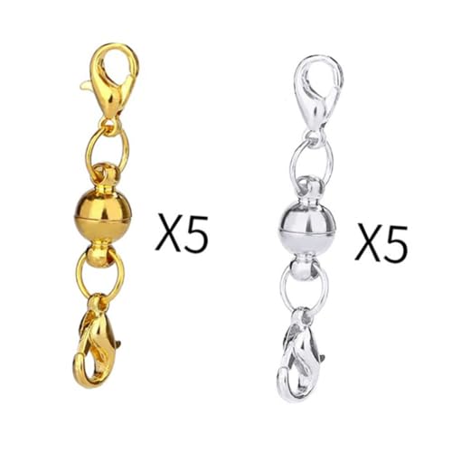 Angoily 20 Stück Teiliges Rundkugel Magnetverschluss Silber und Gold Starke Haltekraft Einfache Montage für Halsketten und Armbänder DIY Schmuckzubehör Sicherer Verschluss für Angoily 20 Stück Teiliges Rundkugel Magnetverschluss Silber und Gold Starke Haltekraft Einfache Montage für Halsketten und Armbänder DIY Schmuckzubehör Sicherer Verschluss für von Angoily