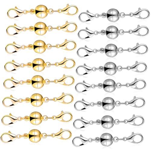 Angoily 20 Stück Teiliges Schmuckverschluss Magnetische Kettenverschlüsse und Karabinerverschlüsse aus Gold und Silberfarben Poliert Allergikerfreundlich Sicherer Verschluss für Angoily 20 Stück Teiliges Schmuckverschluss Magnetische Kettenverschlüsse und Karabinerverschlüsse aus Gold und Silberfarben Poliert Allergikerfreundlich Sicherer Verschluss für von Angoily