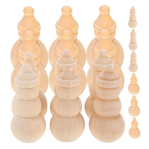 Angoily 20 Stück Teiliges Schneemann Holzfiguren zum Bemalen DIY Weihnachtsdekoration für Natürliche Holz Peg Puppen für Kreative Bastelprojekte und Familienaktivitäten von Angoily
