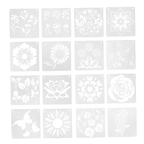 Angoily 20 Stück Teiliges Set Sonnenblumen Malschablonen Diy Malvorlagen für Kreative Bastelprojekte Wiederverwendbar und Waschbar für Erwachsene Geeignet für Karten Wandgestaltung und von Angoily