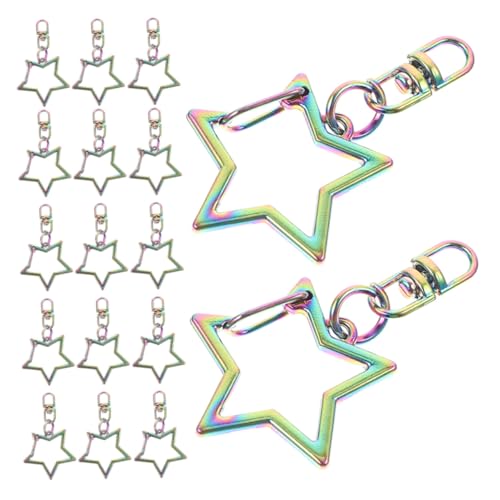Angoily 20 Stück Teiliges Stern Schlüsselanhänger Robuster Zinklegierungs Karabiner mit Drehverschluss Vielseitig für Taschen Lanyards und DIY Schmuck Modisches Fünfzackiges Design von Angoily
