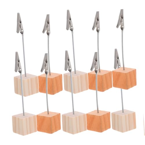Angoily 20 Stück Teiliges Tischkartenhalter aus Natürlichem Holz mit Stabilem Clip Rustikale Memo Fotohalter für Tischnummern Büroorganisation und Vielseitige Dekoration von Angoily