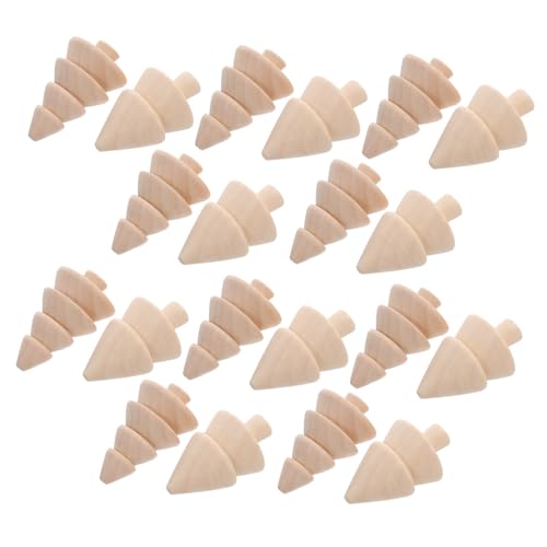 Angoily 20 Stück Teiliges Unbemalter Holz-weihnachtsbäume DIY Bastelset für Weihnachtsdekoration Naturbelassene zum Bemalen Robuste Tischdeko für Kreative Festtagsprojekte von Angoily