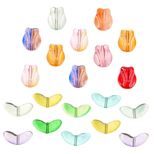 Angoily 20 Stück Tulpenperlen Set Bunte Diy Glasperlen für Armbänder und Schmuckgestaltung Bastelaccessoires für Kreative Projekte Angoily 20 Stück Tulpenperlen Set Bunte Diy Glasperlen für Armbänder und Schmuckgestaltung Bastelaccessoires für Kreative Projekte von Angoily