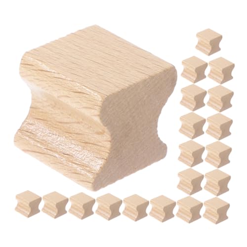 Angoily 20 Stück hölzernes Siegel Stempelschnitzblöcke dekorativ DIY -Stempel Basteln Handwerk Blanko-Stempel zum Selbermachen Stempelzubehör für die Herstellung DIY Stampfer Holz Beige von Angoily