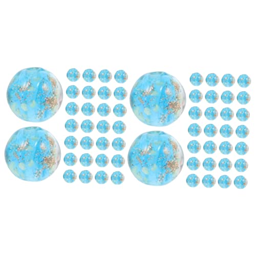 Angoily 200 Stck Glasperlen Leuchtende Runde Schmuckperlen DIY Bastelperlen für Armbänder Halsketten Schmuckherstellung Blau Transparente Glasperlen von Angoily