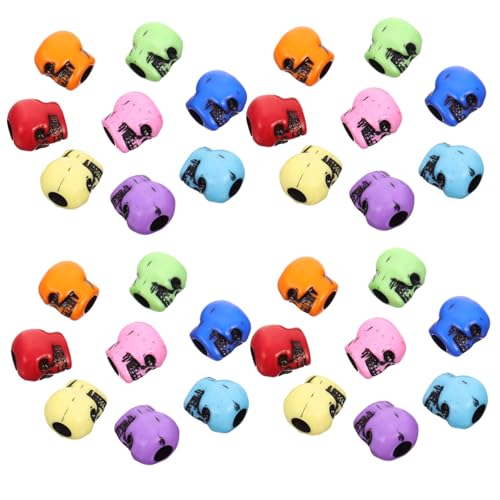 Angoily 200 Stck. Acryl Schädelperlen Bunte DIY Bastelperlen für Armbänder Halsketten Schlüsselanhänger Halloween Schmuckherstellung Auffädeln Angoily 200 Stck. Acryl Schädelperlen Bunte DIY Bastelperlen für Armbänder Halsketten Schlüsselanhänger Halloween Schmuckherstellung Auffädeln von Angoily