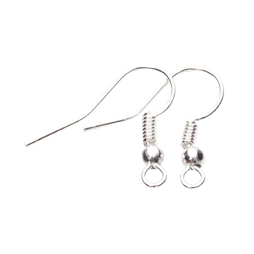 Angoily 200 Stück Allergie Ohrhaken für Damen Einfache Ohrring Teile Silber für Diy Schmuckprojekte Tragbar und Praktisch für Alltag von Angoily