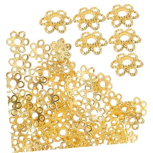 Angoily 200 Stück Blütenperlenkappen Gold Schmuckzubehör für Diy Armbänder und Bastelarbeiten Langlebigem Legierungs Material Kreativ und Attraktiv Gestaltet von Angoily