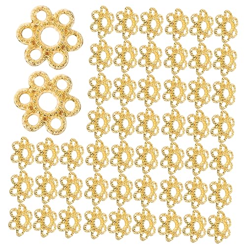 Angoily 200 Stück Blumen Perlenkappen Legierung Goldene Spacer Beads für DIY Schmuckherstellung für Armbänder und Langlebig und Rostfrei von Angoily