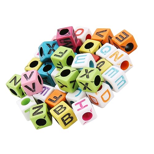 Angoily 200 Stück Bunte Acryl Buchstaben Perlen Leichte Langlebige DIY Schmuckperlen für Armbänder Halsketten Ohrringe Kreative Bastelperlen für Individuellen Schmuck von Angoily