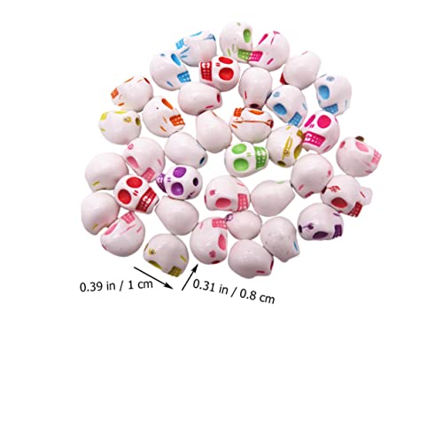Angoily 200 Stück Bunte Acryl Schädelperlen mit Robuste DIY Schmuck Bastelperlen für Armbänder Halsketten Zwischenperlen Zubehör zum Auffädeln und Basteln von Angoily