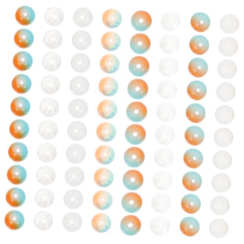 Angoily 200 Stück Bunte Crackle Glasperlen für DIY Schmuckherstellung Runde Lose Perlen Auffädeln von Armbändern und Halsketten Vielseitig für Basteln und Dekoration von Angoily