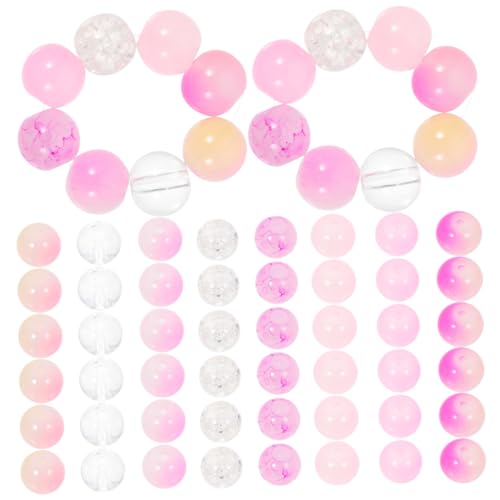 Angoily 200 Stück Bunte Glasperlen zum Auffädeln Runde Crackle Spacer Perlen für DIY Schmuckherstellung Lose Bastelperlen für Armband Halskette Handarbeit von Angoily