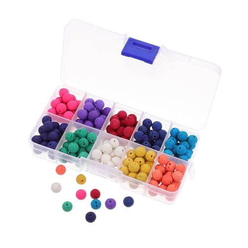 Angoily 200 Stück Bunte Lavastein Perlen Runde Lose Perlen für DIY Schmuckherstellung Vielseitig für Halsketten Armbänder und Bastelprojekte Aufbewahrungsbox Angoily 200 Stück Bunte Lavastein Perlen Runde Lose Perlen für DIY Schmuckherstellung Vielseitig für Halsketten Armbänder und Bastelprojekte Aufbewahrungsbox von Angoily