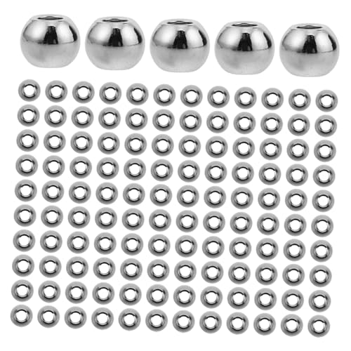 Angoily 200 Stück Edelstahl Perlen Runde Spacer Beads mit Großem Loch für Schmuckherstellung DIY Armbänder Halsketten Zubehör Langlebig Gleichmäßig von Angoily