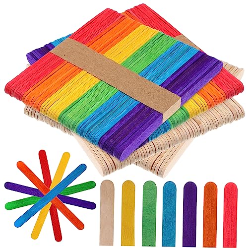 Angoily 200 Stück Eisstäbchen Dicke Eisstäbchen Bastelkegel Cake Pop Sticks Bunte Eisstäbchen Am Stiel Jumbo Eisstäbchen Riegel Party Am Stiel Farbige Bastelstäbchen Aus von Angoily