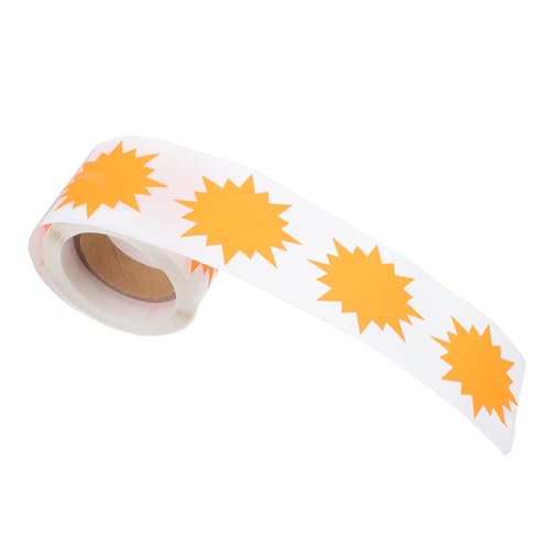 Angoily 200 Stück Fluoreszierende Burst Sticker für Flohmärkte Kreative Vision Board Zubehör Vielseitige Beschilderung für Einzelhandel und Veranstaltungen Orange von Angoily