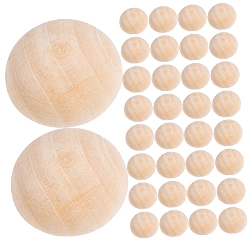 Angoily 200 Stück Halb Holzperlen Unfertige Halbkreis Holz Bastelperlen für Diy Schmuck Dekoration und Handarbeiten von Angoily