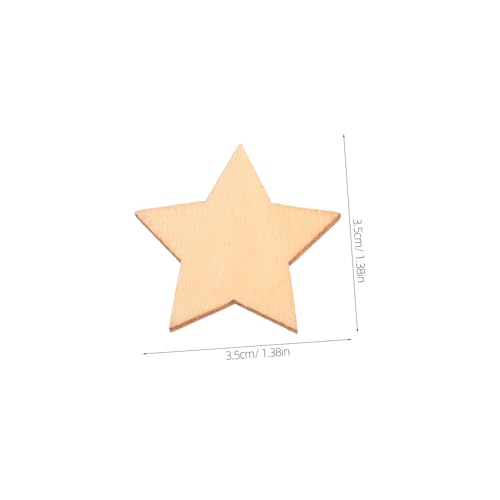 Angoily 200 Stück Holzsterne Mix Unbehandelte Holzscheiben für DIY Basteln Hochzeit Dekoration Handmalerei Scrapbooking Festliche Deko von Angoily