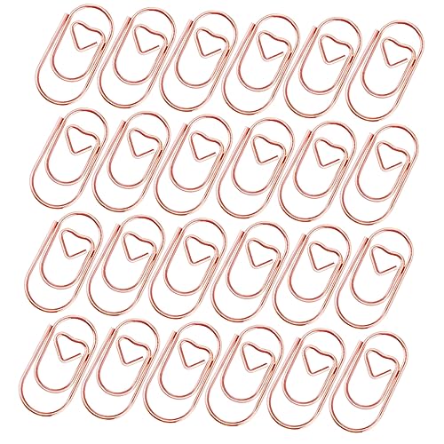 Angoily 200 Stück Kleine Herz Büroklammern aus Metall Roségold Kreative Dokumentenklammern für Büro und Zuhause Stabil und Leicht für Aktenorganisation von Angoily