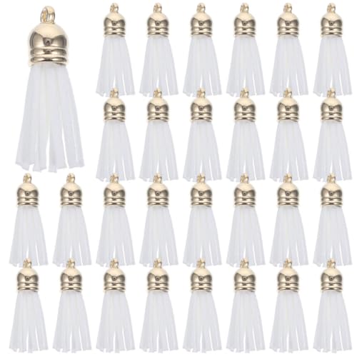 Angoily 200 Stück Kunstleder Quasten mit Kappe Mini Tassel Anhänger für Taschen Schlüsselanhänger Schmuck DIY Bastelset Weiß Vielseitige Schmuck Taschenanhänger Angoily 200 Stück Kunstleder Quasten mit Kappe Mini Tassel Anhänger für Taschen Schlüsselanhänger Schmuck DIY Bastelset Weiß Vielseitige Schmuck Taschenanhänger von Angoily