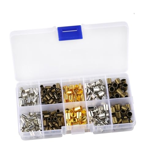 Angoily 200 Stück Kupfer Endkappen DIY Schmuckzubehör Lederband Verschluss Fransen Hut Verschluss für Armband Halskette Basteln Gemischte Farben Angoily 200 Stück Kupfer Endkappen DIY Schmuckzubehör Lederband Verschluss Fransen Hut Verschluss für Armband Halskette Basteln Gemischte Farben von Angoily