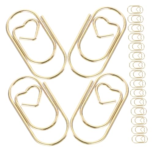 Angoily 200 Stück Metall -Büroklamme Papierklemme Büroklammer Schulschreiberorganisator Schreibtisch-Organizer für zu Hause Schulzeitungsklammern Datei-Lesezeichen-Planer Stahl Golden von Angoily
