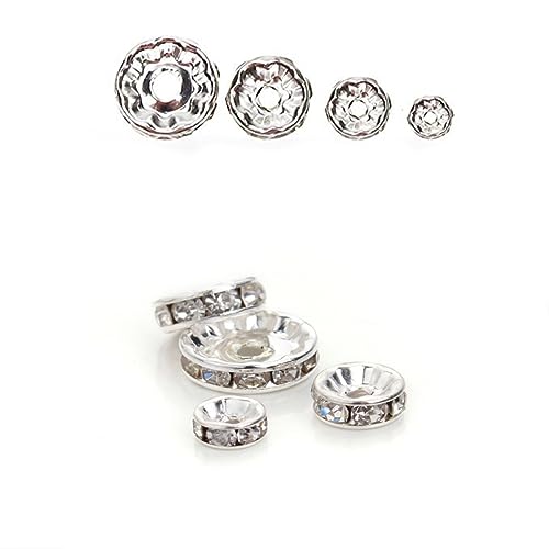 Angoily 200 Stück Metallperlen Spacer für Schmuckherstellung Diy Zubehör für Armbänder Verschiedene für Kreative Projekte und Bastelarbeiten von Angoily