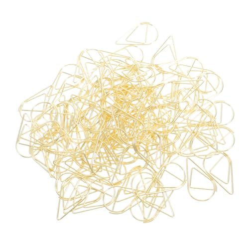 Angoily 200 Stück Papierklammern Kreative Goldene Büroklammern im Design für Memo Foto Dokumente Dekorative Lesezeichen für Schule und Büro von Angoily