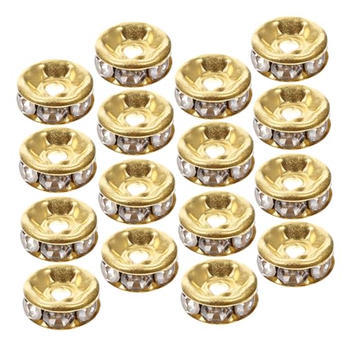 Angoily 200 Stück Rondelle Spacer Perlen Goldfarben Strass Zwischenperlen für DIY Schmuckherstellung Armbänder Halsketten Ohrringe Bastelzubehör ohne Werkzeug Angoily 200 Stück Rondelle Spacer Perlen Goldfarben Strass Zwischenperlen für DIY Schmuckherstellung Armbänder Halsketten Ohrringe Bastelzubehör ohne Werkzeug von Angoily