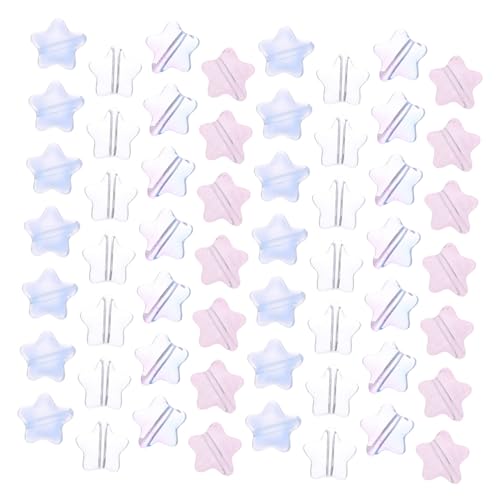 Angoily 200 Stück Sterne Glasperlen für Schmuckherstellung Bunte Abstandshalter Perlen in Transparent Blau Lila Stabile DIY Perlen für Armbänder Halsketten Ohrringe Basteln und von Angoily