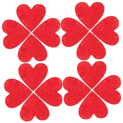 Angoily 200 Stück Teiliges Rote Filzherzen Aufnäher Dicke Große Herzform Patches für DIY Haarschmuck und Bastelarbeiten Strapazierfähige Dekorative Haarclip anhänger Vielseitig Verwendbar von Angoily