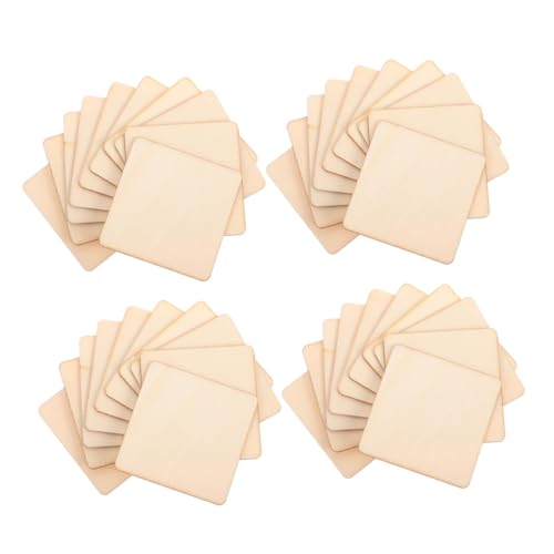 Angoily 200 Stück Unbehandelte Holzquadrate Naturholz zum Basteln Malen Blanko DIY Holzscheiben für Untersetzer Foto-rahmen Wanddeko von Angoily