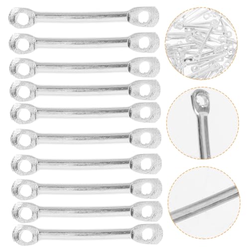 Angoily 200 Stück ohrring zubehör selber machen Ohrstecker Ohrring-Anschlussleiste Ohrringanhänger Ohrhaken befestigungshaken silberschmuck dekorativer Schmuck Schmuckzubehör Silver von Angoily