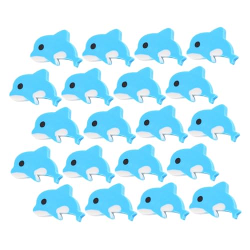 Angoily 20Stücke Niedliche Delfin Radiergummis für Langlebig für Schulbedarf und Preise Bunte Schreibtischdeko für Mädchen und Jungen von Angoily