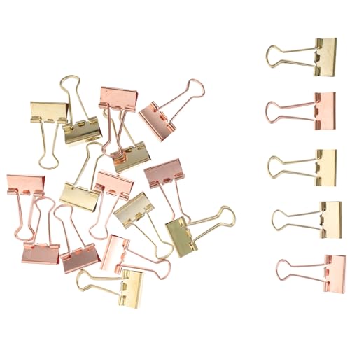 Angoily 20Stücke Praktische Büroklammern und Roségold Vielseitige Bindemittel Clips für Dokumente Bürobedarf Schule und Stabile Metallklemmen für Effektive Organisation Angoily 20Stücke Praktische Büroklammern und Roségold Vielseitige Bindemittel Clips für Dokumente Bürobedarf Schule und Stabile Metallklemmen für Effektive Organisation von Angoily