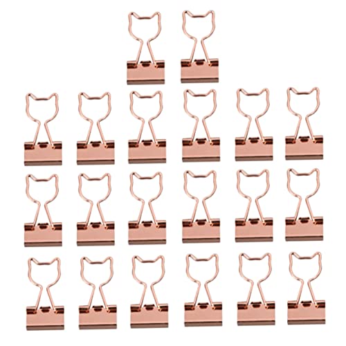 Angoily 20Stücke Roségold Büroklammern mit Katzenmotiv Praktische Metall Binder Clips für Büroorganisation Halten von Dokumenten und Dateien Bürobedarf von Angoily