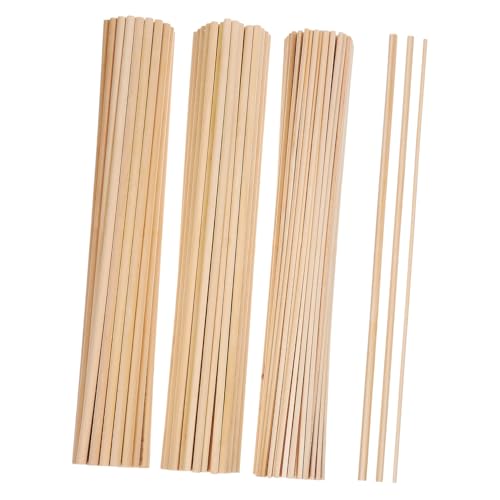 Angoily 215 Stk runder Stab bastelmaterial bastelstäbe Holzdübel Bastelstab Holzstäbe für Dekoration Protokoll Scheiben Dübelstangen für Bastelarbeiten Holzstäbchen zum Basteln Birke Beige von Angoily