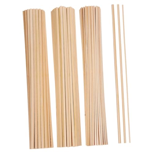Angoily 215 Stk runder Stab große Bastelstäbe Log-Sticks Hartholz Dübelsticks Tür Zeichen bastelmaterial Holzdübel Bastelstab Holzstäbchen zum Basteln Zweige zum Basteln Birke Beige von Angoily