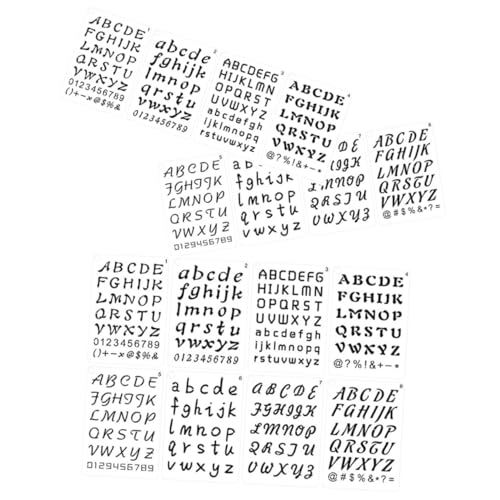 Angoily 24 Blatt Teiliges Set Kunststoff Schablonen Alphabet und Zahlen Vielseitige Malschablonen für DIY Malerei Basteln Holzarbeiten Wiederverwendbare Muster für Kreative Dekorationen von Angoily