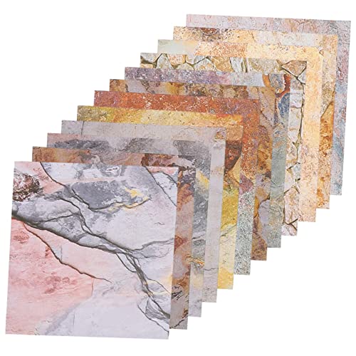 Angoily 24 Blatt Vintage Scrapbook Papier mit Steinmuster für Diy Grußkarten Origami und Geschenkverpackung Einseitiges Bastelpapier für Kreative Projekte von Angoily